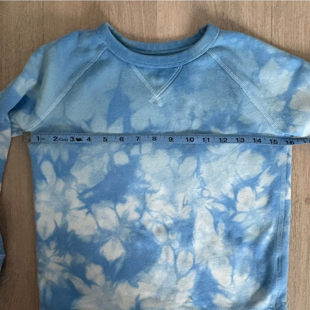 Gap Kids Girls Boys Unisex Tie Dye Crewneck Sweatshirt 6/7 YO Blue White Cotton